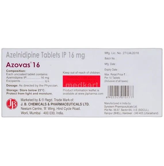 azovas 16mg tablet 10's